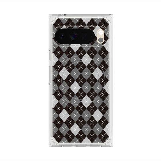 プレミアムスクエアケース with Pixelsnap［ Argyle - Black ］
