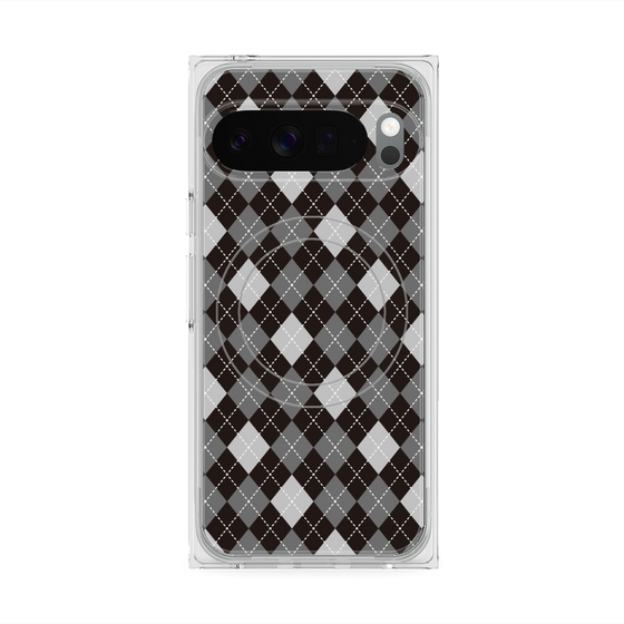 プレミアムスクエアケース with Pixelsnap［ Argyle - Black ］
