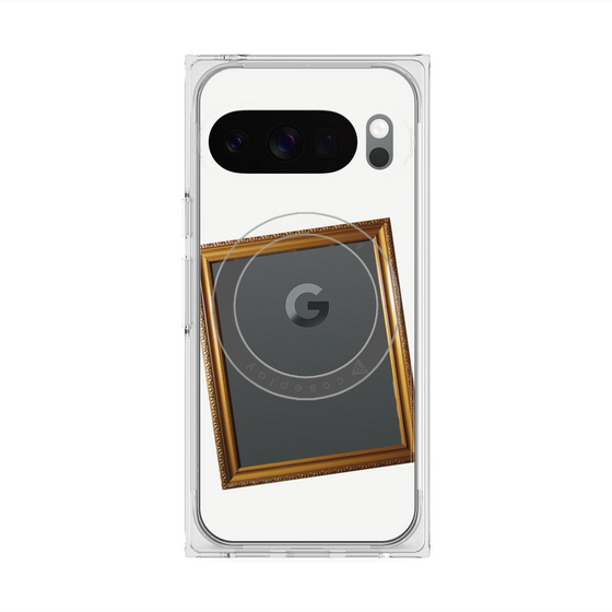 プレミアムスクエアケース with Pixelsnap［ Photo Frame - White ］