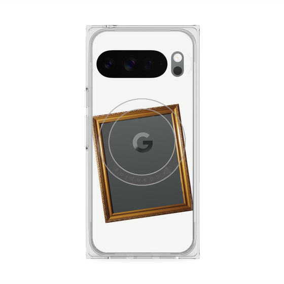 プレミアムスクエアケース with Pixelsnap［ Photo Frame - White ］