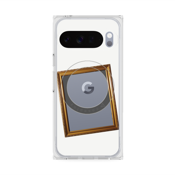 プレミアムスクエアケース with Pixelsnap［ Photo Frame - White ］