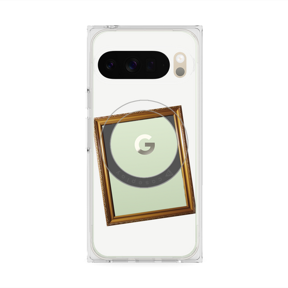 プレミアムスクエアケース with Pixelsnap［ Photo Frame - White ］