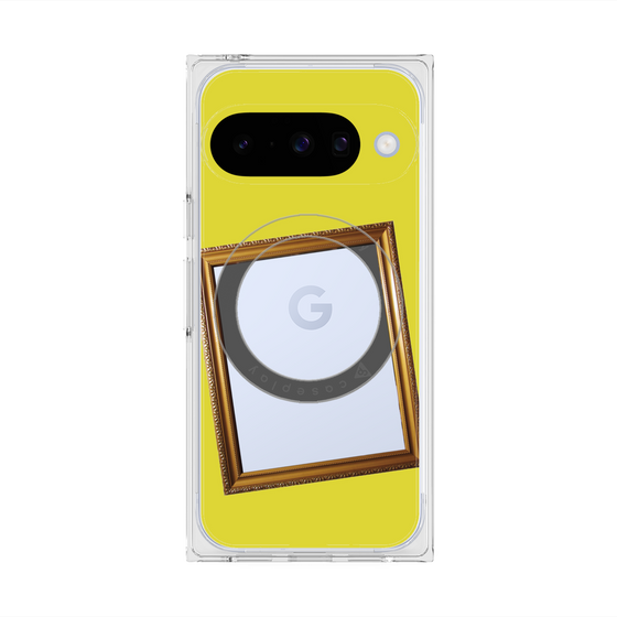プレミアムスクエアケース with Pixelsnap［ Photo Frame - Yellow ］