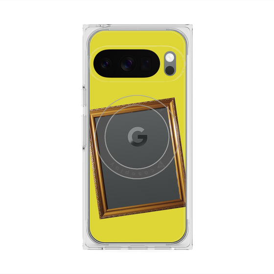 プレミアムスクエアケース with Pixelsnap［ Photo Frame - Yellow ］