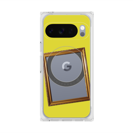 プレミアムスクエアケース with Pixelsnap［ Photo Frame - Yellow ］