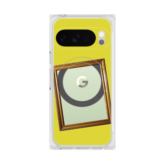 プレミアムスクエアケース with Pixelsnap［ Photo Frame - Yellow ］