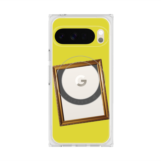 プレミアムスクエアケース with Pixelsnap［ Photo Frame - Yellow ］