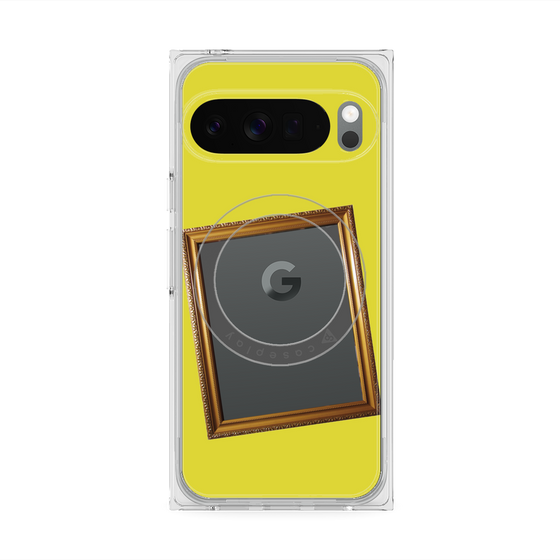 プレミアムスクエアケース with Pixelsnap［ Photo Frame - Yellow ］
