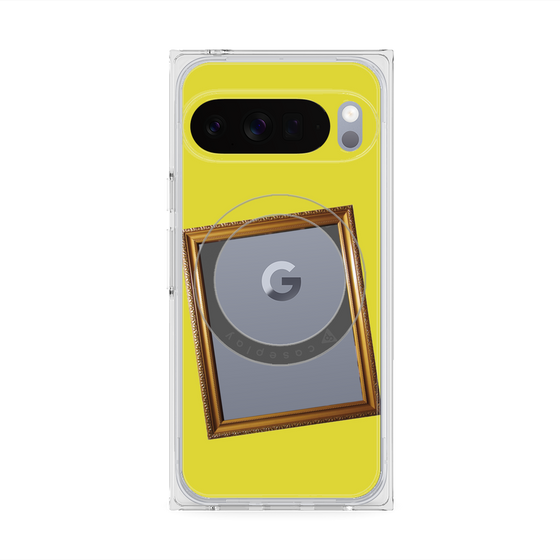プレミアムスクエアケース with Pixelsnap［ Photo Frame - Yellow ］