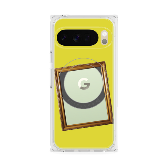 プレミアムスクエアケース with Pixelsnap［ Photo Frame - Yellow ］