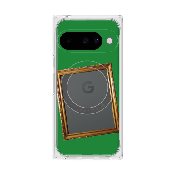 プレミアムスクエアケース with Pixelsnap［ Photo Frame - Green ］