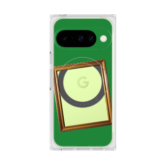 プレミアムスクエアケース with Pixelsnap［ Photo Frame - Green ］