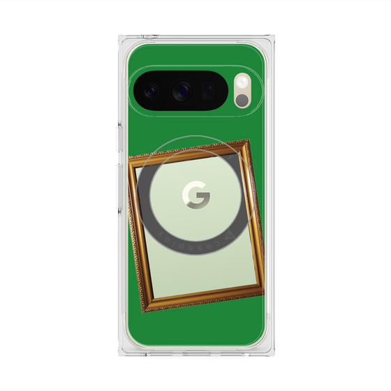 プレミアムスクエアケース with Pixelsnap［ Photo Frame - Green ］