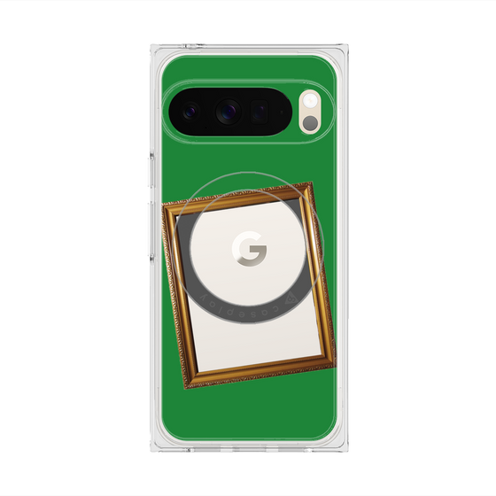プレミアムスクエアケース with Pixelsnap［ Photo Frame - Green ］