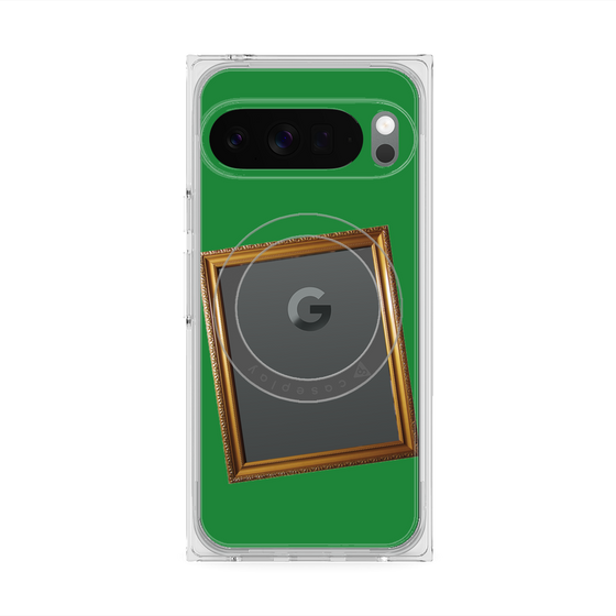 プレミアムスクエアケース with Pixelsnap［ Photo Frame - Green ］