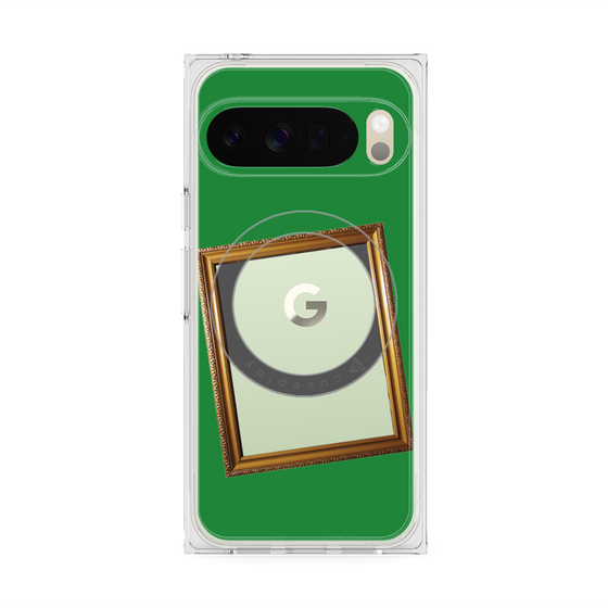 プレミアムスクエアケース with Pixelsnap［ Photo Frame - Green ］