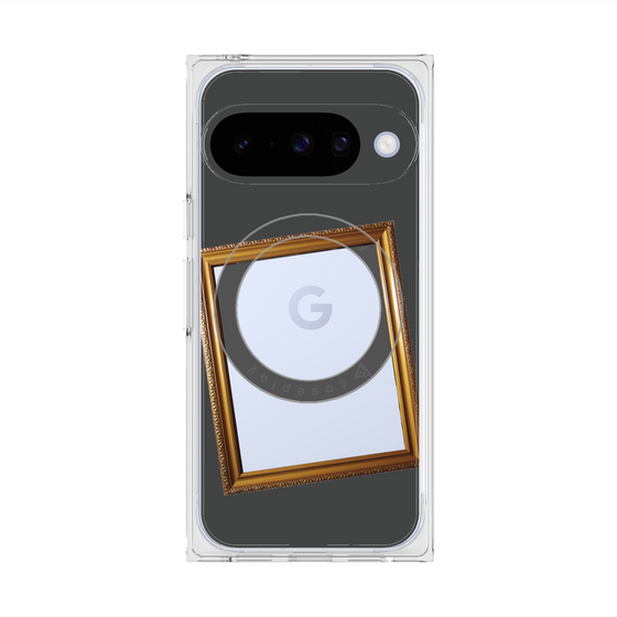 プレミアムスクエアケース with Pixelsnap［ Photo Frame - Gray ］