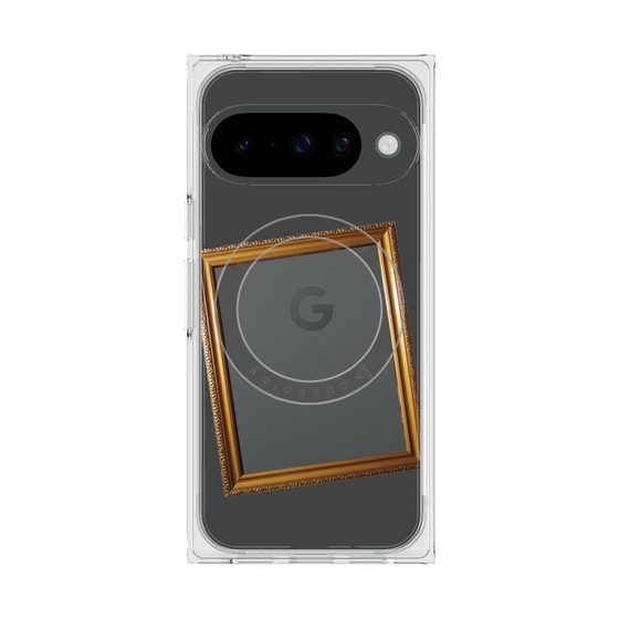 プレミアムスクエアケース with Pixelsnap［ Photo Frame - Gray ］
