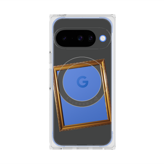 プレミアムスクエアケース with Pixelsnap［ Photo Frame - Gray ］