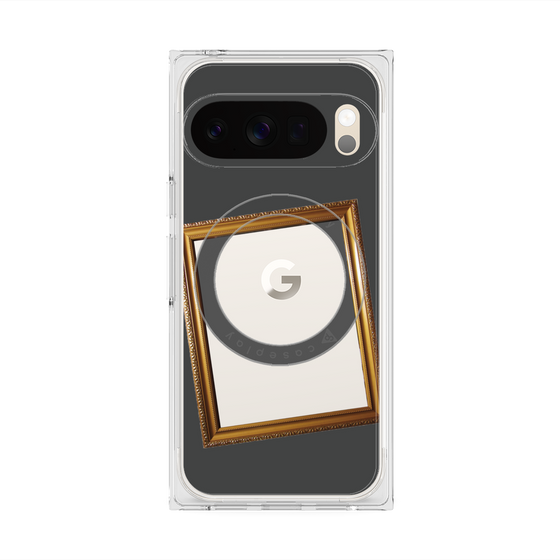 プレミアムスクエアケース with Pixelsnap［ Photo Frame - Gray ］