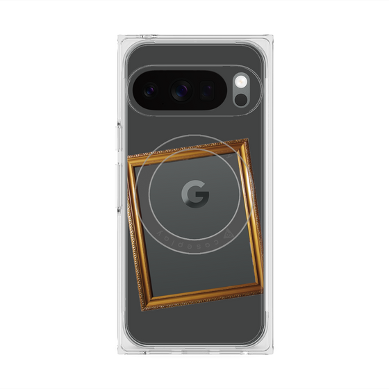 プレミアムスクエアケース with Pixelsnap［ Photo Frame - Gray ］