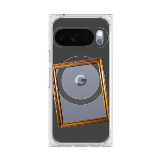 プレミアムスクエアケース with Pixelsnap［ Photo Frame - Gray ］