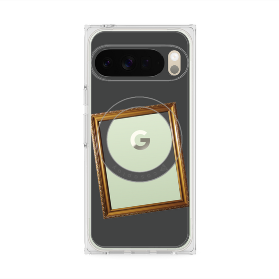 プレミアムスクエアケース with Pixelsnap［ Photo Frame - Gray ］