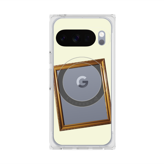 プレミアムスクエアケース with Pixelsnap［ Photo Frame - Ivory ］