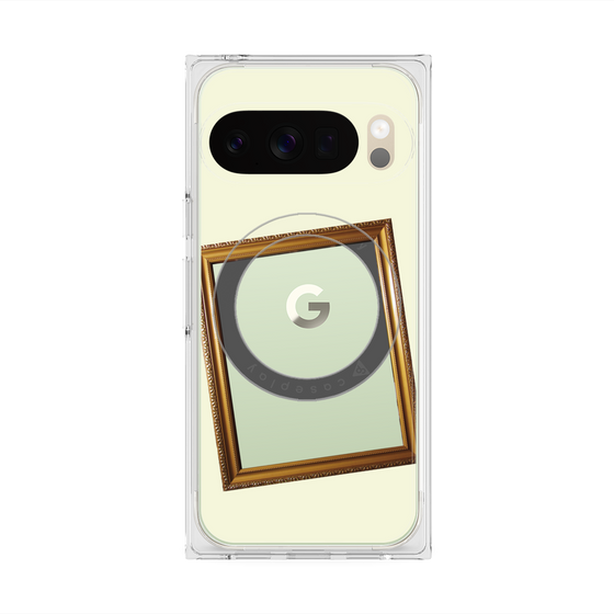 プレミアムスクエアケース with Pixelsnap［ Photo Frame - Ivory ］