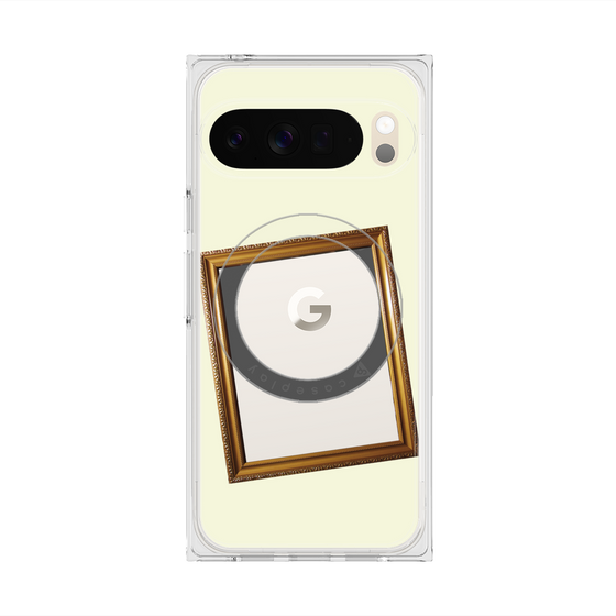 プレミアムスクエアケース with Pixelsnap［ Photo Frame - Ivory ］