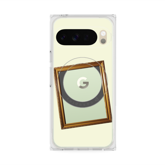 プレミアムスクエアケース with Pixelsnap［ Photo Frame - Ivory ］
