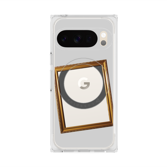 プレミアムスクエアケース with Pixelsnap［ Photo Frame - Light Gray ］