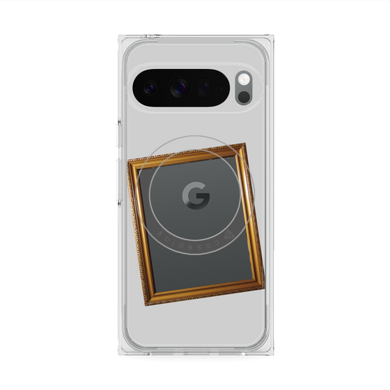 プレミアムスクエアケース with Pixelsnap［ Photo Frame - Light Gray ］