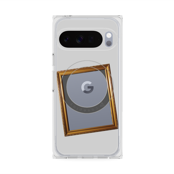 プレミアムスクエアケース with Pixelsnap［ Photo Frame - Light Gray ］