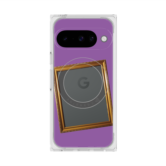 プレミアムスクエアケース with Pixelsnap［ Photo Frame - Purple ］