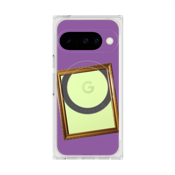 プレミアムスクエアケース with Pixelsnap［ Photo Frame - Purple ］