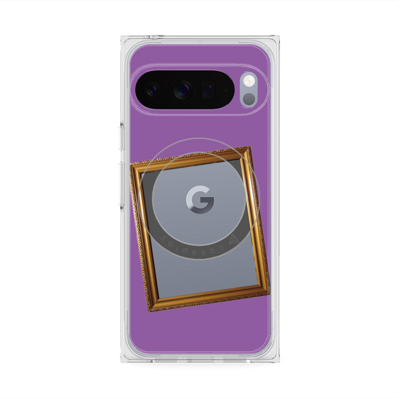 プレミアムスクエアケース with Pixelsnap［ Photo Frame - Purple ］