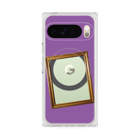 プレミアムスクエアケース with Pixelsnap［ Photo Frame - Purple ］