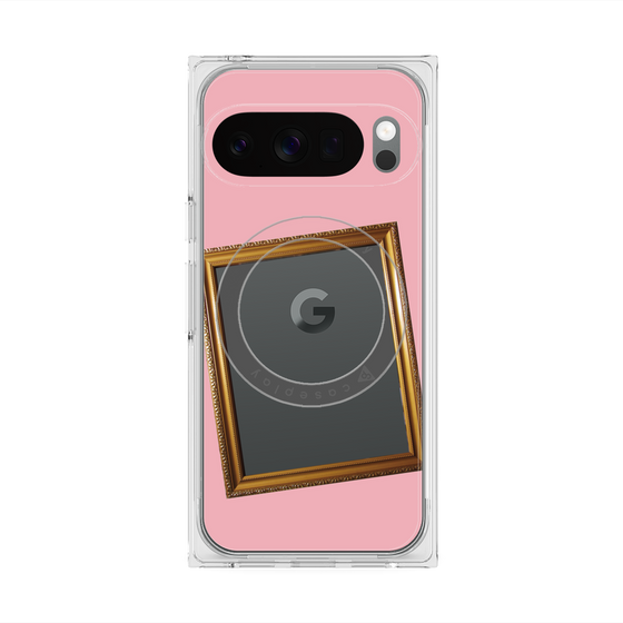 プレミアムスクエアケース with Pixelsnap［ Photo Frame - Pink ］