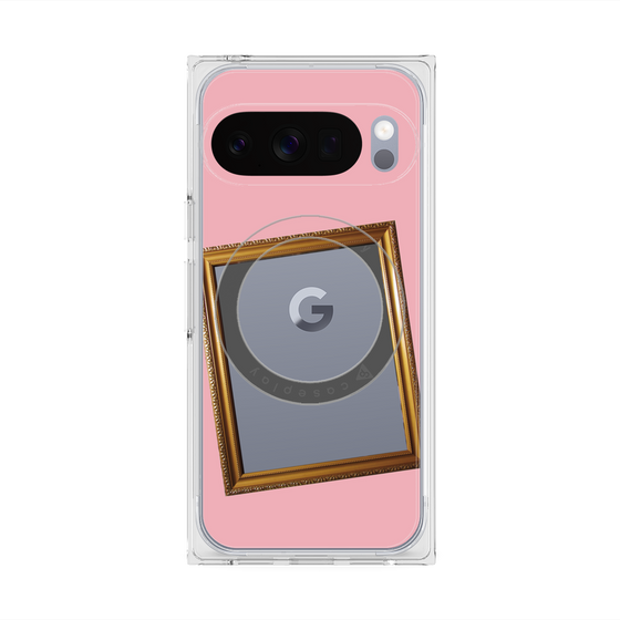 プレミアムスクエアケース with Pixelsnap［ Photo Frame - Pink ］