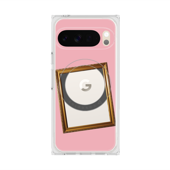 プレミアムスクエアケース with Pixelsnap［ Photo Frame - Pink ］