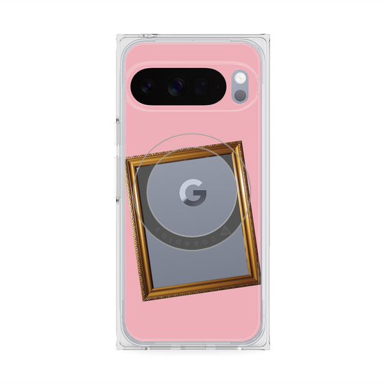プレミアムスクエアケース with Pixelsnap［ Photo Frame - Pink ］