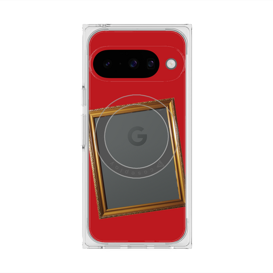 プレミアムスクエアケース with Pixelsnap［ Photo Frame - Red ］