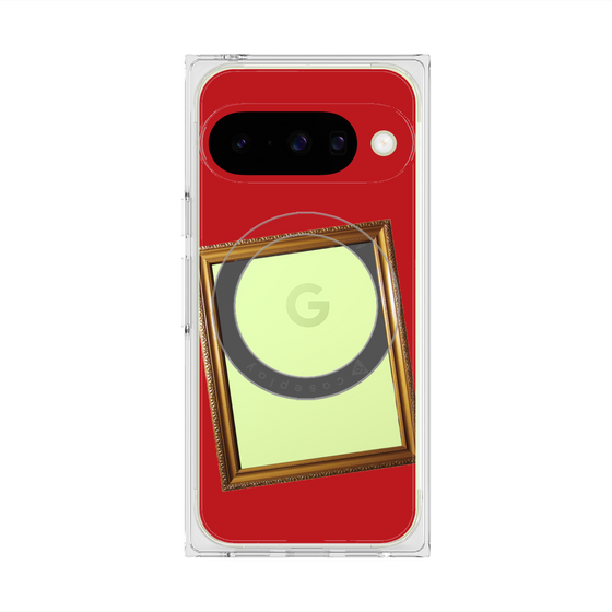 プレミアムスクエアケース with Pixelsnap［ Photo Frame - Red ］