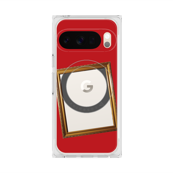 プレミアムスクエアケース with Pixelsnap［ Photo Frame - Red ］