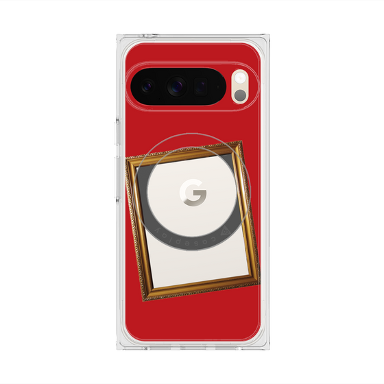 プレミアムスクエアケース with Pixelsnap［ Photo Frame - Red ］