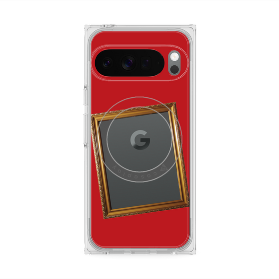 プレミアムスクエアケース with Pixelsnap［ Photo Frame - Red ］