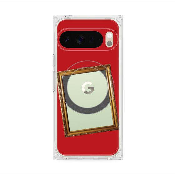 プレミアムスクエアケース with Pixelsnap［ Photo Frame - Red ］