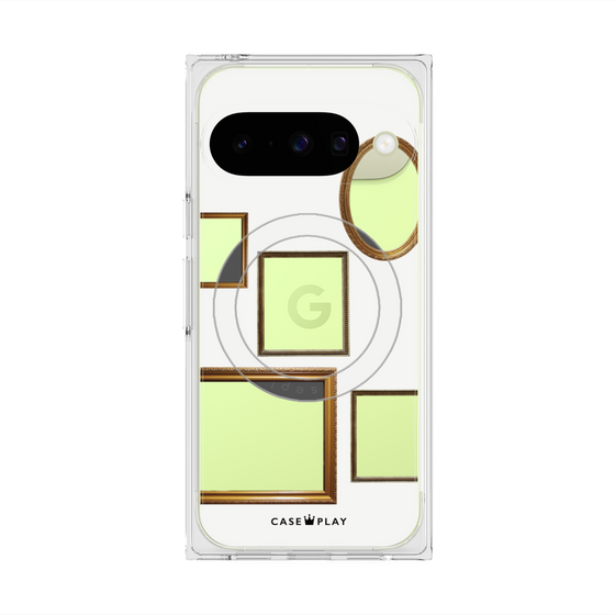 プレミアムスクエアケース with Pixelsnap［ Photo Frames - White ］
