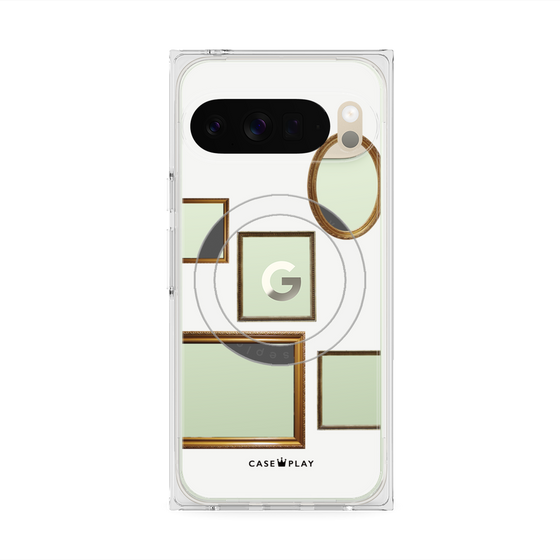 プレミアムスクエアケース with Pixelsnap［ Photo Frames - White ］